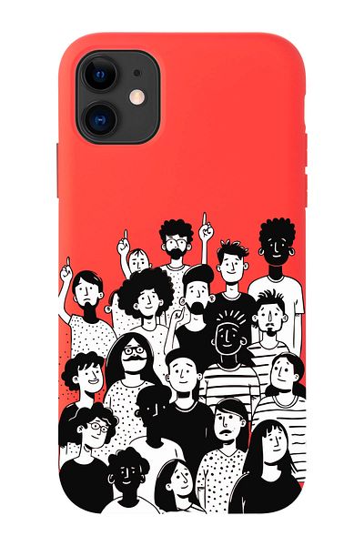shoptocase iPhone 11 Compatible Community Spirit Patterned Suede Inside Launch Protective Phone Case
