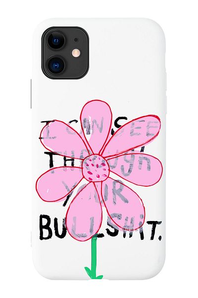 shoptocase حافظة هاتف واقية متوافقة مع iPhone 11 تظهر الحقيقة داخل زهرة من جلد الغزال