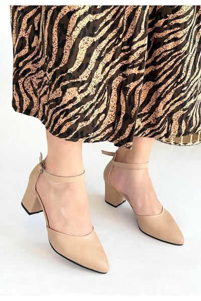 Skygo Mulen Nude Skin Heeled Shoes