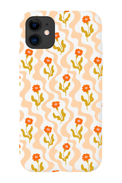 shoptocase iPhone 11 Uyumlu Çiçek Desenleri İçi Süet Lansman Koruyucu Telefon...