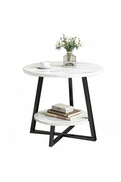 Kardett Coffee table, round table, white, 50x50x55 cm