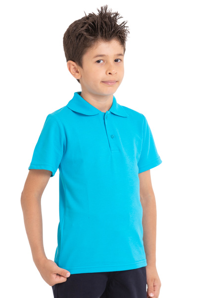 ares kids تي شيرت مدرسي بياقة قطنية ممشطة للجنسين