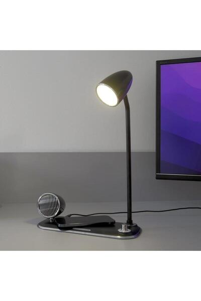 TELLUR Wireless Charger and Desk Lamp Nostalgia 15W, Bluetooth Speaker 5W, Black