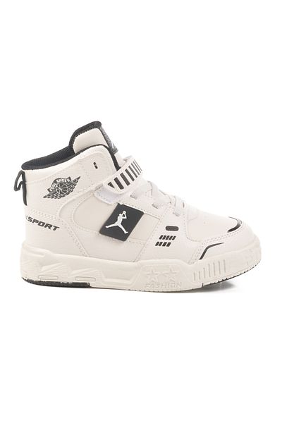 Cool White Velcro Ankle Length Boy's Sneaker King Long P