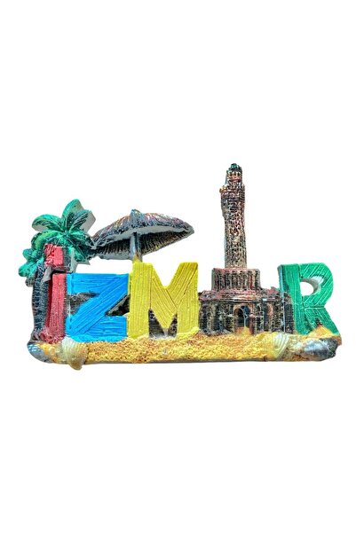 312 KONSEPT İzmir Yazılı Renkli Polyester Magnet 1 Adet 9x6 Cm