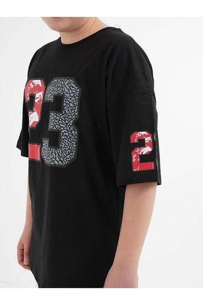 Zekids Tricou oversize din bumbac scris pentru copii 23