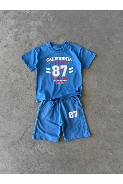 KAPROLLI California87 Unisex T-Shirt Shorts Girls Boys Kids Bottom Top Set Printed Team School Nursery Team