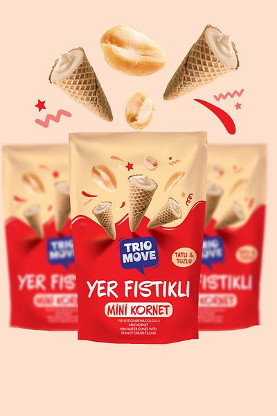 KOST Trio Move Mini Cornet with Groundnuts 55Gr - 1 Piece