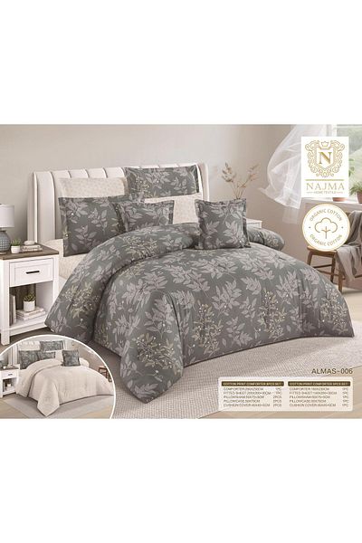 Gerenic 100% cotton double-sided printed bedspread, 8-piece quilt set, size 230 x 250 cm