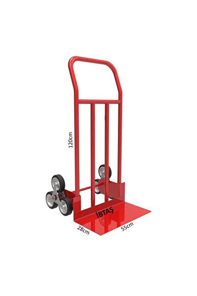 İBTAŞ 3 Tekerlekli 250 KG Ergonomik Merdiven Çıkabilen Koli, Eşya, Yük Taşıma...