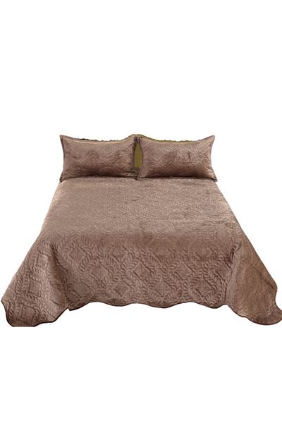 Unicorn Concept Bedspread set, C08, quilted, 3 pieces, 220x240cm, Light Brown