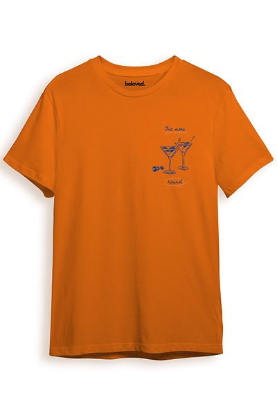 beloved.co One More Round Martini Patterned 100% Cotton Regular Fit Unisex T-Shirt
