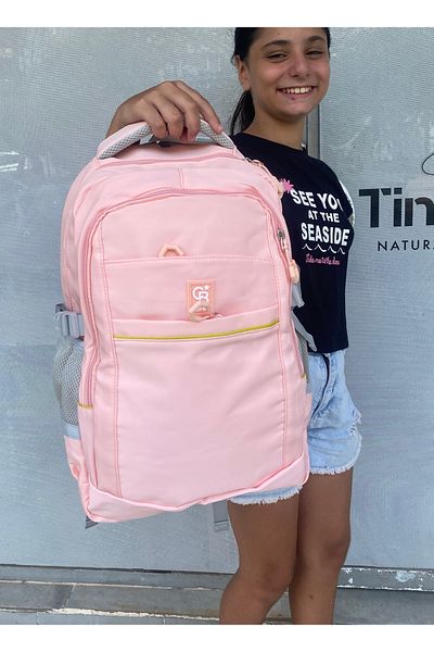 tiny wood Girls' Primary Bag Ultra Light Primary / Secondary School School Bag Pink-Lilac-Grey