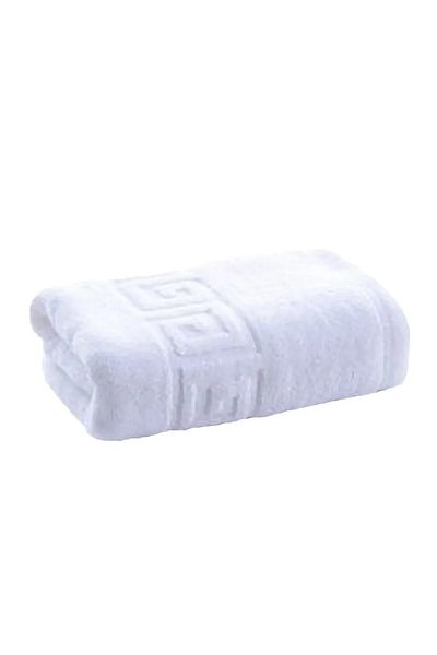Kotonia Home Hotel Towel - Greek Border Jacquard, 30x50 cm, 100% Cotton, 500g/sqm, white