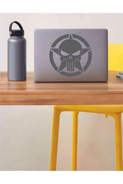 stickerusta Star Punnisher Star Skull Sticker Car Auto Motorcycle Caravan Sticker 00063