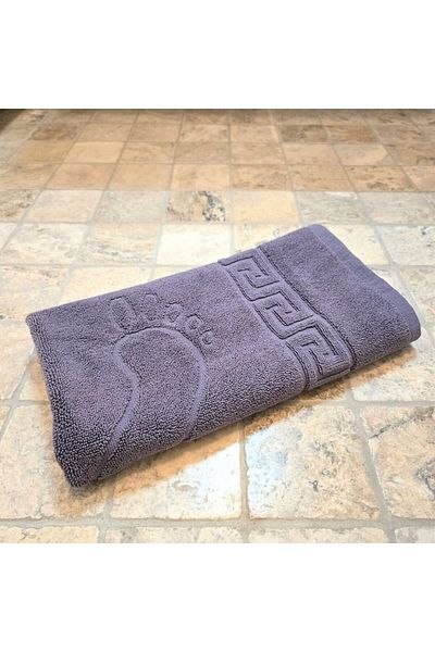 Kotonia Home Towel - Greek Border Jacquard, 100% Cotton, 50x70 cm, for feet, 850 g/sqm, anthracite grey