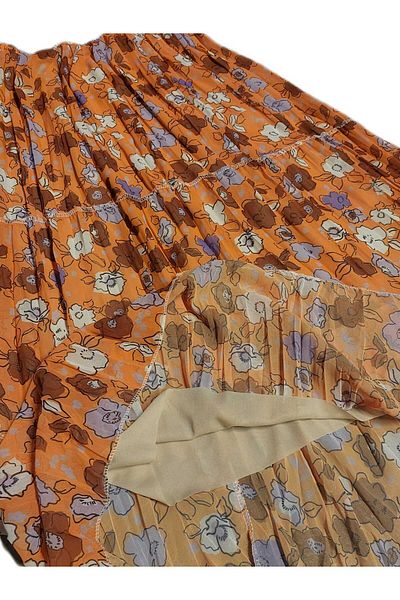 NiLi Colorful Patterned Lined Chiffon Skirt
