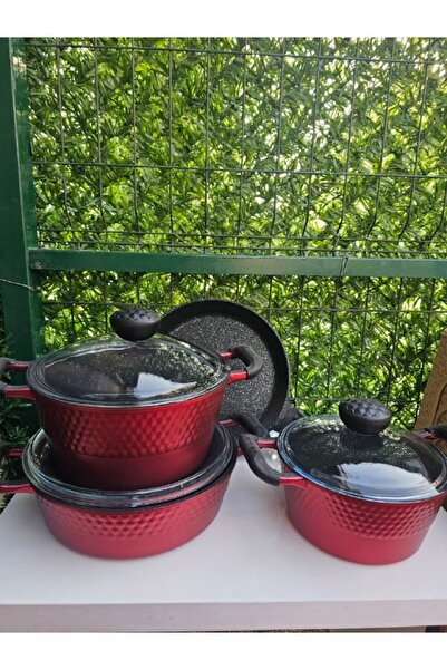 Home Özli̇ffe 7 Piece Granite Cookware Set