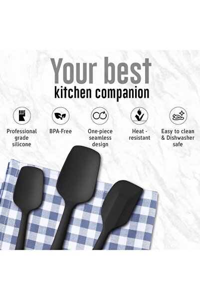 MMG 6-Piece Silicone Spatula Set - Kitchen Utensils Set for Baking, Cooking, and Mixing, 600°F Heat