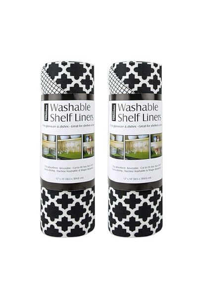 Generic DII Fridge & Shelf Liner Collection Non-Adhesive, Cut to fit, Machine Washable, 12x20, Black Lattic