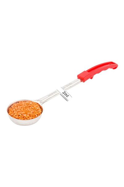 Generic Restaurantware Solid 2 oz Spoodle, Scoop Food Portioner, Portion Controller - Stainless Steel - Red