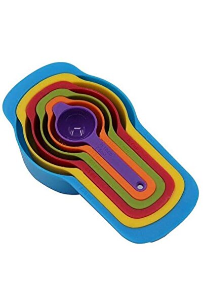 Generic ARZER 6 Pcs Of Plastic Measuring Cups And Spoons Set. Stackable, Spac...