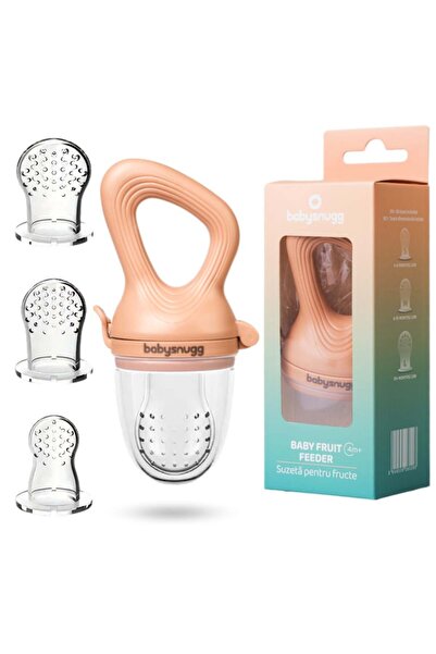 BabySnugg Suzeta pentru fructe si legume cu 3 tetine, fara BPA, Caramel