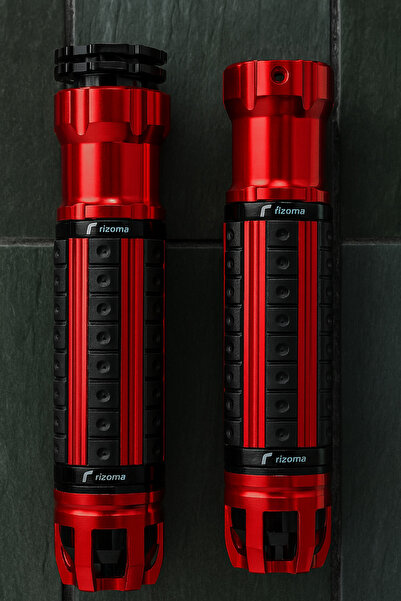 HZN MOTOR Rizoma Kırmızı Alüminyum Motosiklet Elcik Seti - Kaymaz, Dayanıklı ve Şık Tasarım