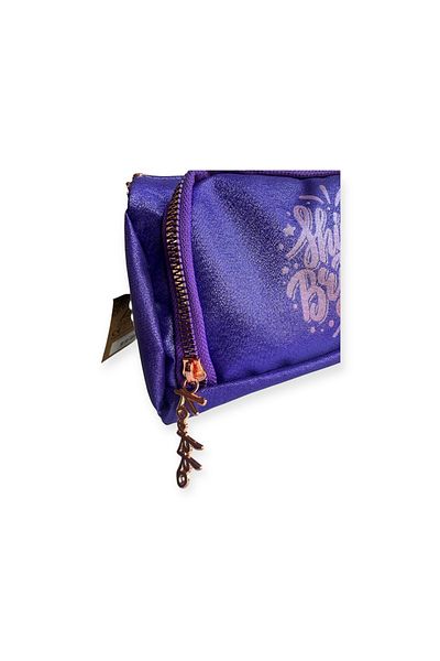 Polin Kaukko Sparkle Double Eyed Pencil Bag, Heart Pattern, Metallic Color