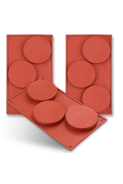 Generic homEdge 3-Cavity Disc Shape Silicone Mold, 3 Packs Disc Cake, Gustard, Resin Coaster, Tart, Handmad