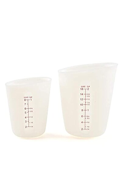 Generic Fegodi Silicone Measuring Cups 2 Piece Squeeze & Pour Flexible Stir a...
