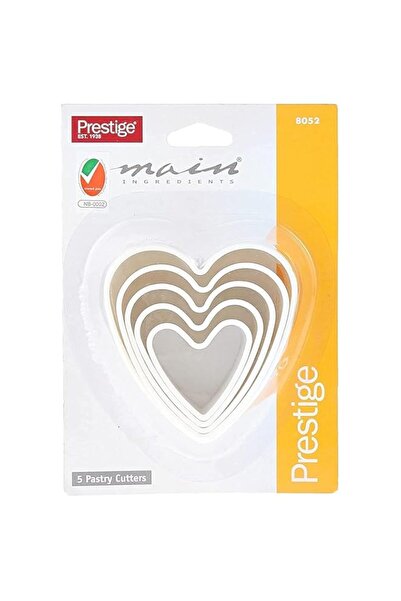 Generic Prestige Heart Shape Pastry Cutter - Set 5 Piece PR8052, White, Plast...