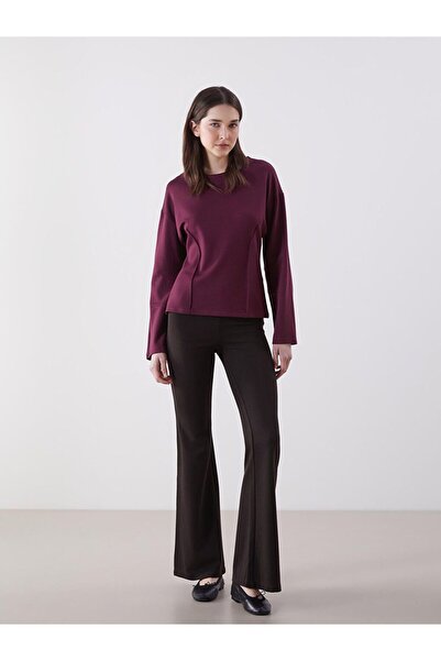 LC Waikiki Lcw Vision Brown Women's Pleated Trousers with Elastic Waist