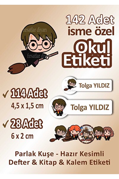 fırsatlar diyarı Okul Etiketi Harry Potter Temalı - Kişiye Özel isim Yazdırıl...