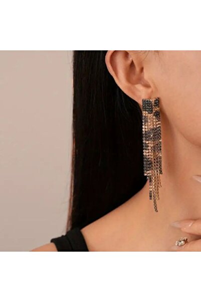 Dgt Luxury Leopar, Yapay Elmas, Işıltılı Çarpıcı Küpe