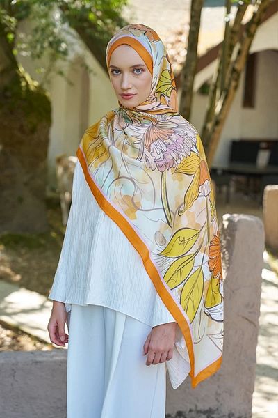 ED Scarf Orange Ed Scarf Inspired Velarose Pattern Shawl