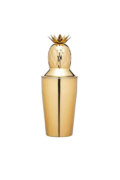 Generic Bar Craft BCCSPAPL Pineapple Cocktail Shaker with Recipe, Stainless S...