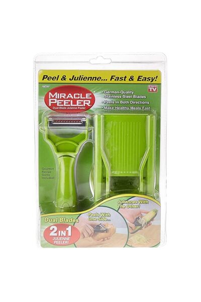 Generic مقشرة بطاطس أوبالينا مع قطاعة - خضراء