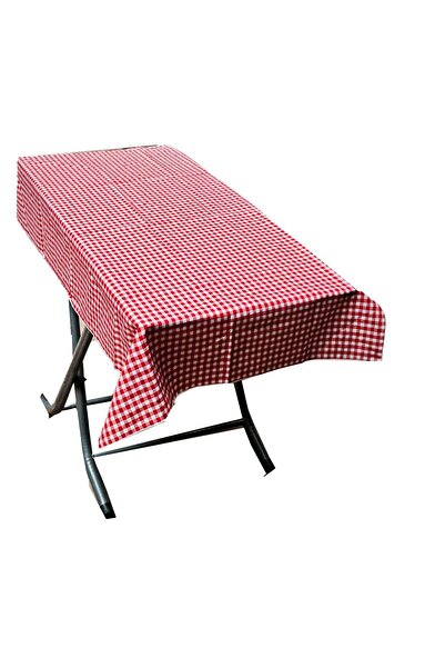 Exve Exclusive Red White Classic Gingham Pattern Cotton Woven Eco Friendly Camping Caravan Tablecloth 105 X 150cm