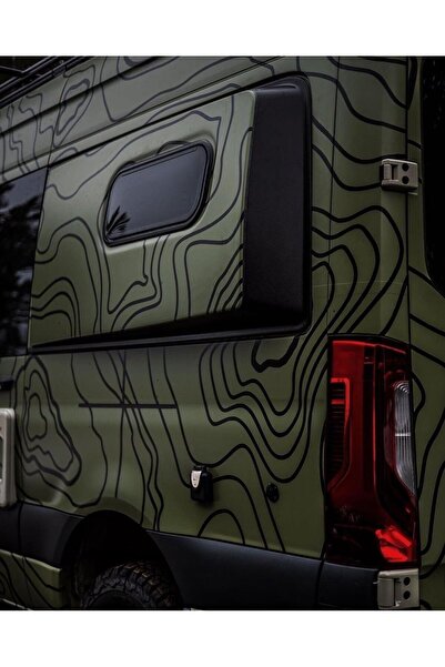 Motiker Camo Koyu Yeşil Tasarımlı Karavan Sticker Etiket
