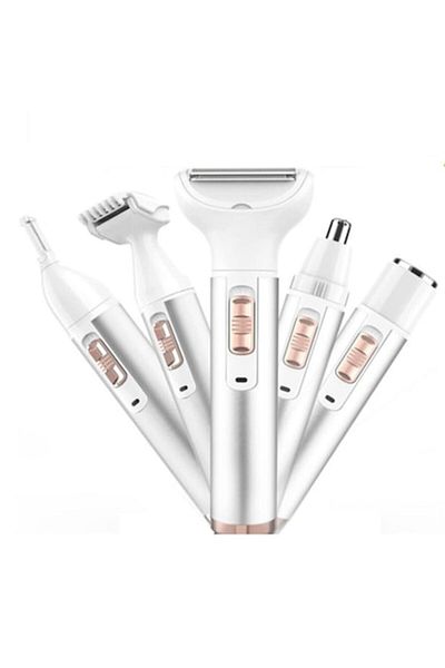 Damar Epilator Wet and Dry, 5 IN 1, Washable, USB Rechargeable, Portable, Cordless, Multifunctional,