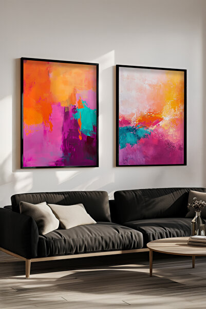 STARYUNA Set de pictură dublă cu efect de pictură în ulei abstractă colorată ...