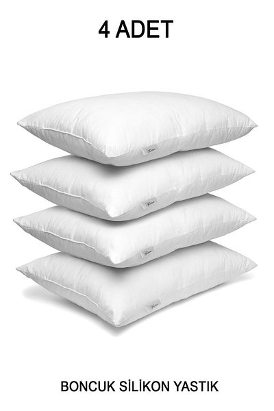 jn junenext 4 Pieces of Plump Silicone Hotel Pillow Microfiber 850 Gr Hard