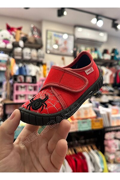 Superfit حذاء منزلي للأولاد - مطرز بالعنكبوت - أحمر