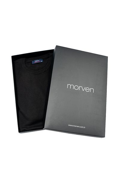 Morven Black Basic Dynamic Fit Relaxed Cut Crew Neck Gift Boxed Knitwear Sweater