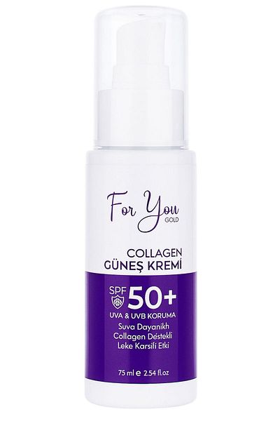For You Gold Collagen Supported, Anti-Blemish, High Protection Tone Equalizing Spf+50 Face and Body Sunscreen 100 ml