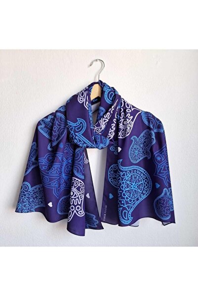 POZİTİF MRK شال أزرق - وشاح يد الأم همسة فاطمة