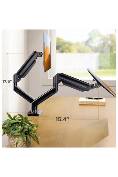 Kardett Desk mount for two monitors, dual monitor 17”-32”, 2 articulated arms with spring