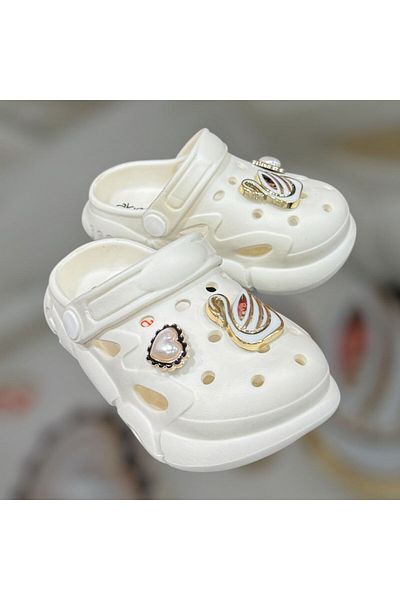 AkınalBella Girl's Stone Decorated High Sole Orthopedic Slippers Sandals