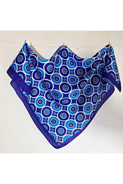 POZİTİF MRK الأزرق منديل باندانا هدية جولة عين الشر حبة منقوشة
